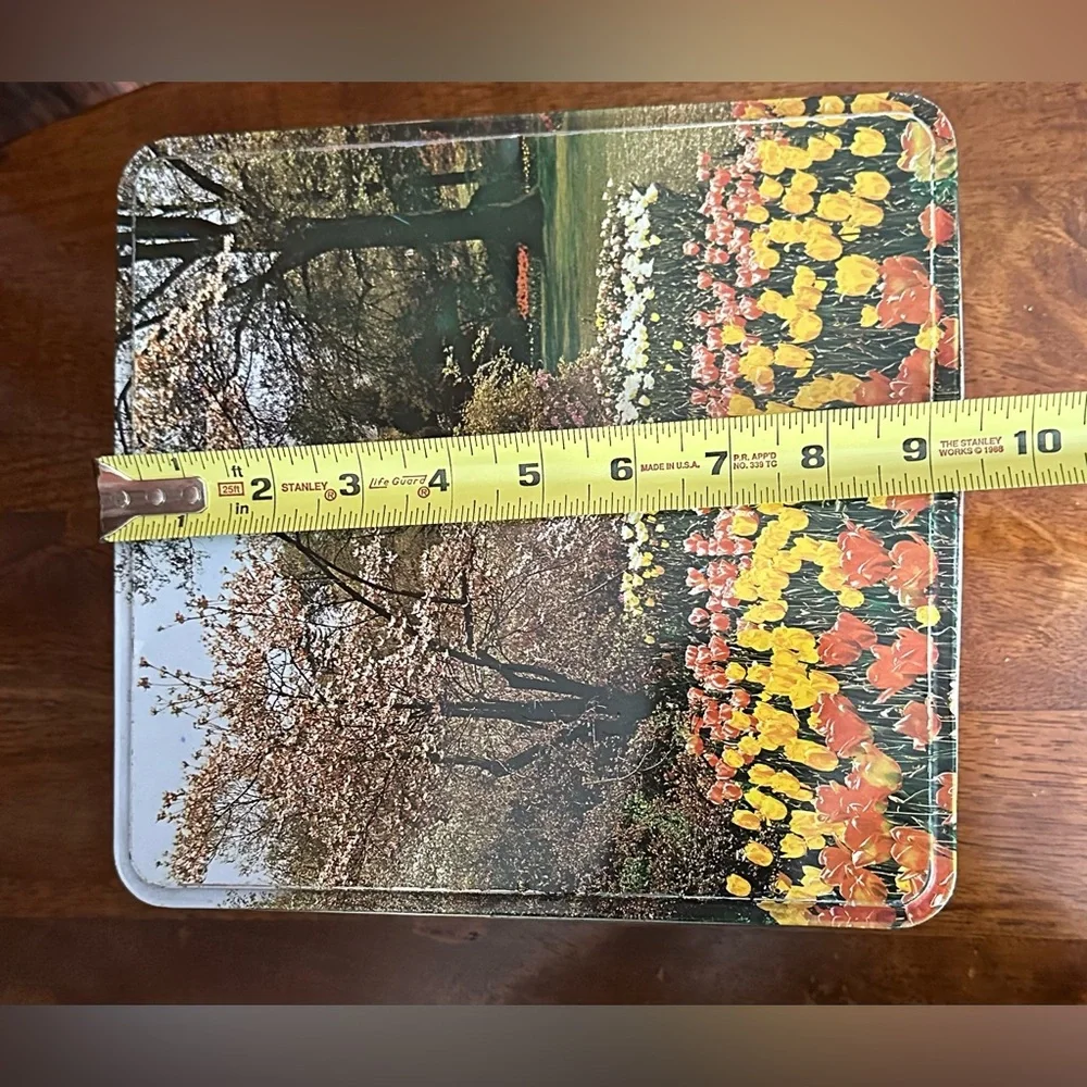 Vintage Floral Tulip Tin Box | Decorative Storage | Spring Garden Vibes